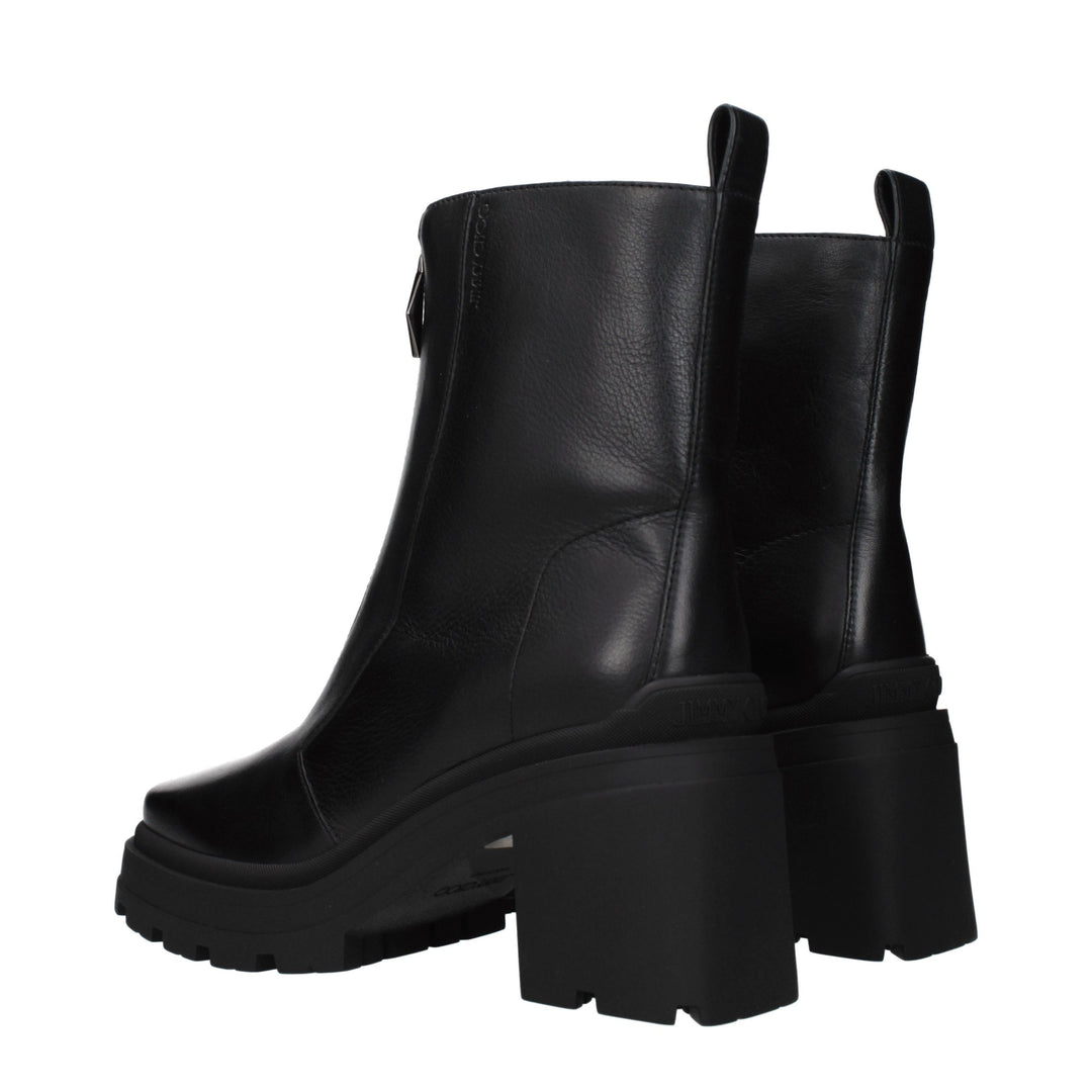 Jimmy Choo Black Leather Ankle Boots