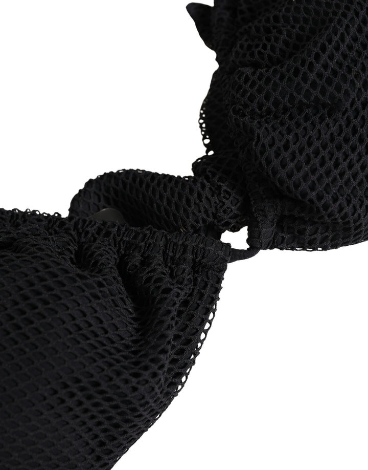 Dolce & Gabbana Black Padded Triangle Halter Bikini Top Swimwear