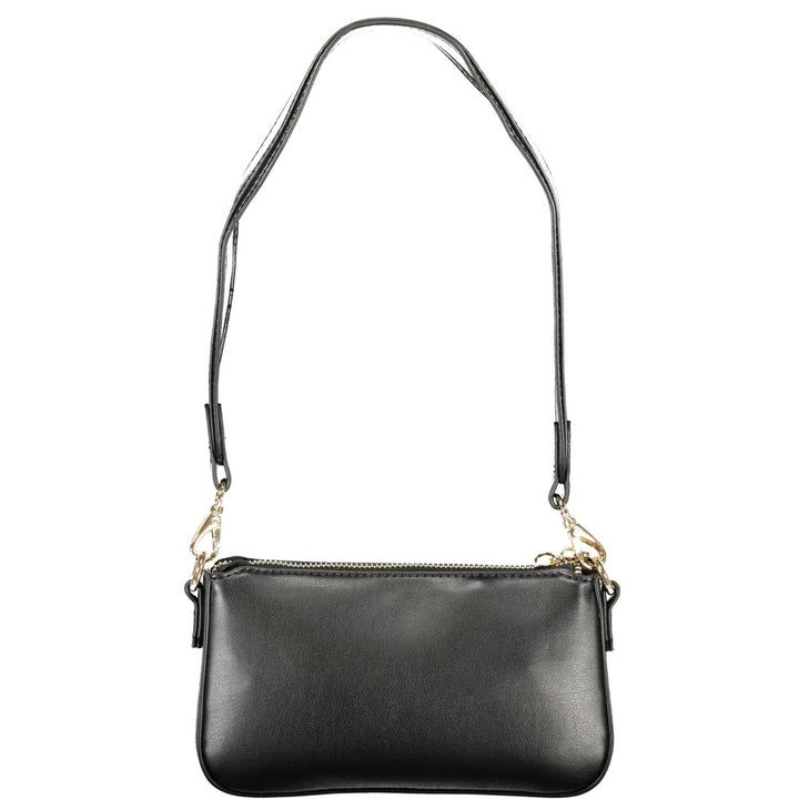 Mario Valentino Nero Poliuretano Women's Handbag with Adjustable Shoulder Strap
