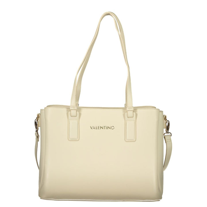 Mario Valentino Beige Poliuretano Women's Bag with Adjustable Strap and Pockets