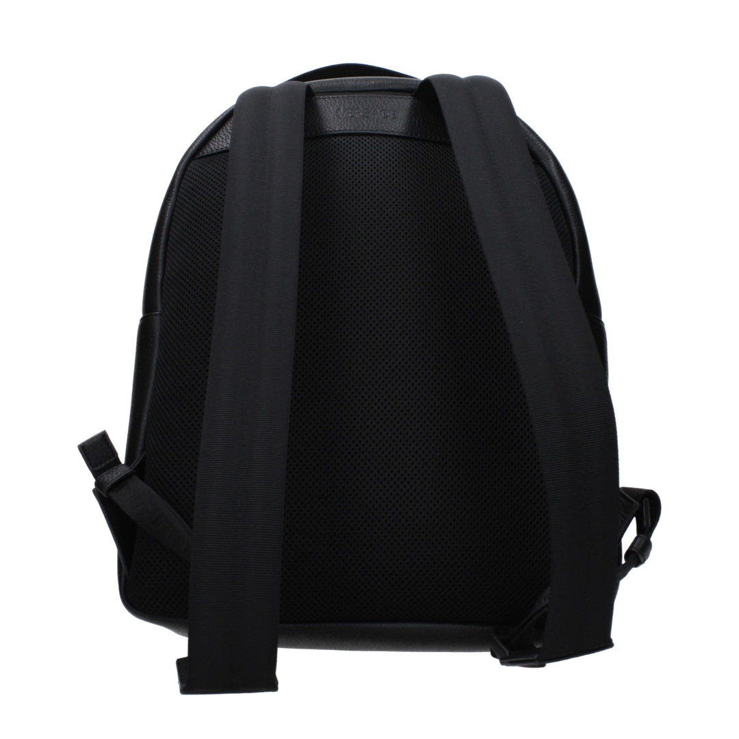 Versace Black Leather Backpack