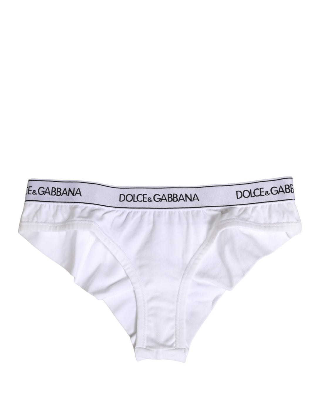 Dolce & Gabbana White Cotton Logo Waistband Brief Panty Underwear