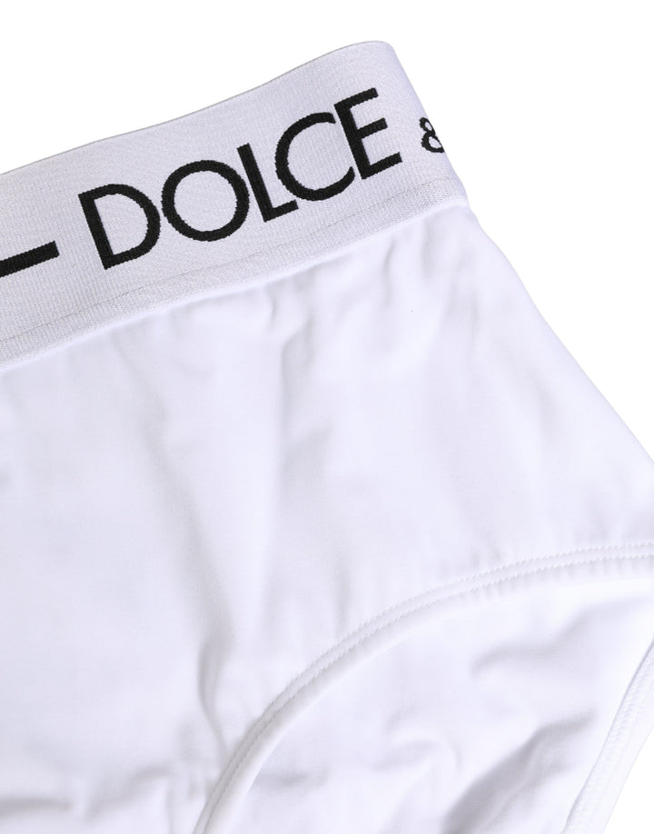 Dolce & Gabbana White Nylon Logo Waistband Panty Underwear