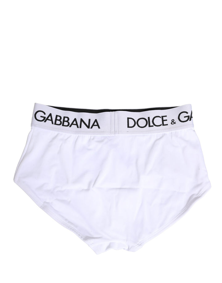 Dolce & Gabbana White Nylon Logo Waistband Panty Underwear