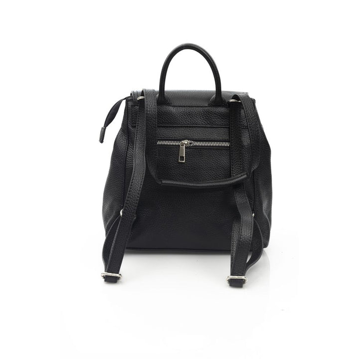 Baldinini Trend Black Leather Women Backpack