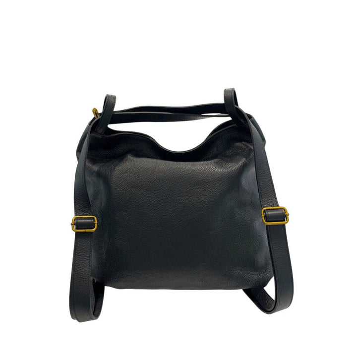 Baldinini Trend Black Leather Women Backpack