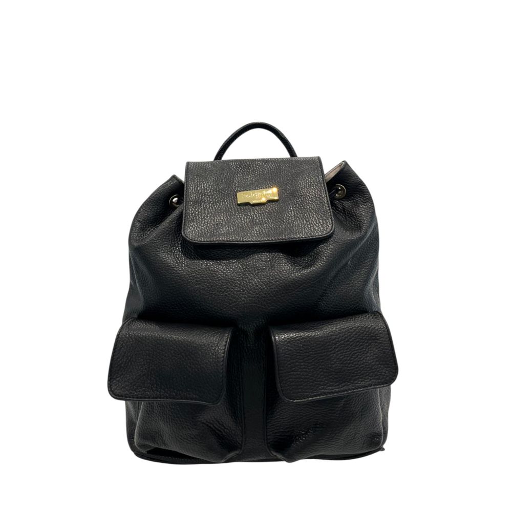 Baldinini Trend Black Leather Women Backpack – SEYMAYKA