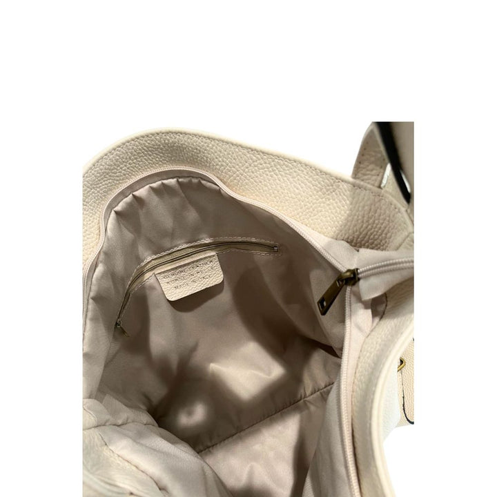 Baldinini Trend Beige Cowhide Leather Women Backpack