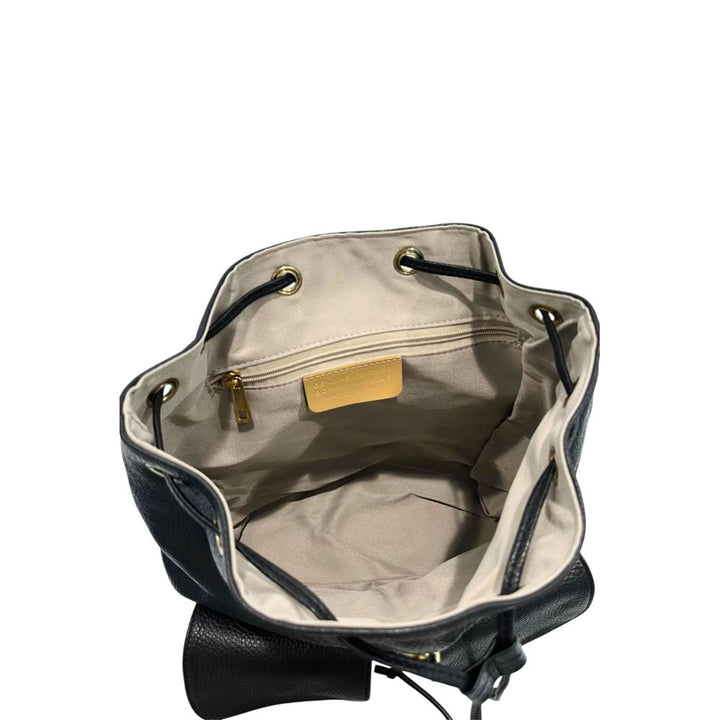 Baldinini Trend Black Leather Women Backpack