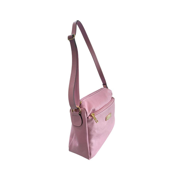Baldinini Trend Pink Leather Women Crossbody Bag