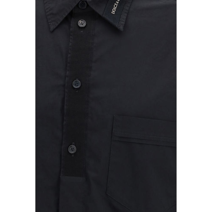 Dolce & Gabbana Black Cotton Dress Shirt