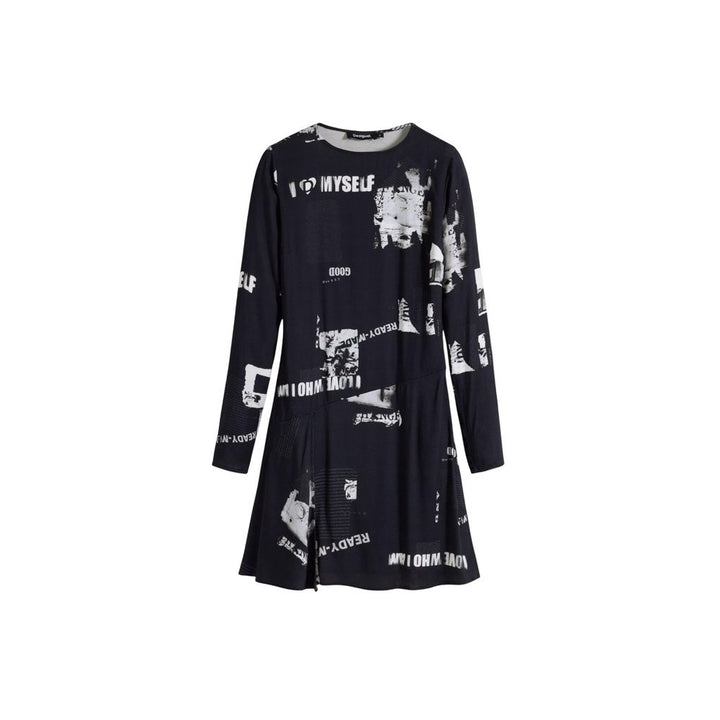 Desigual Black Viscose Short Dress