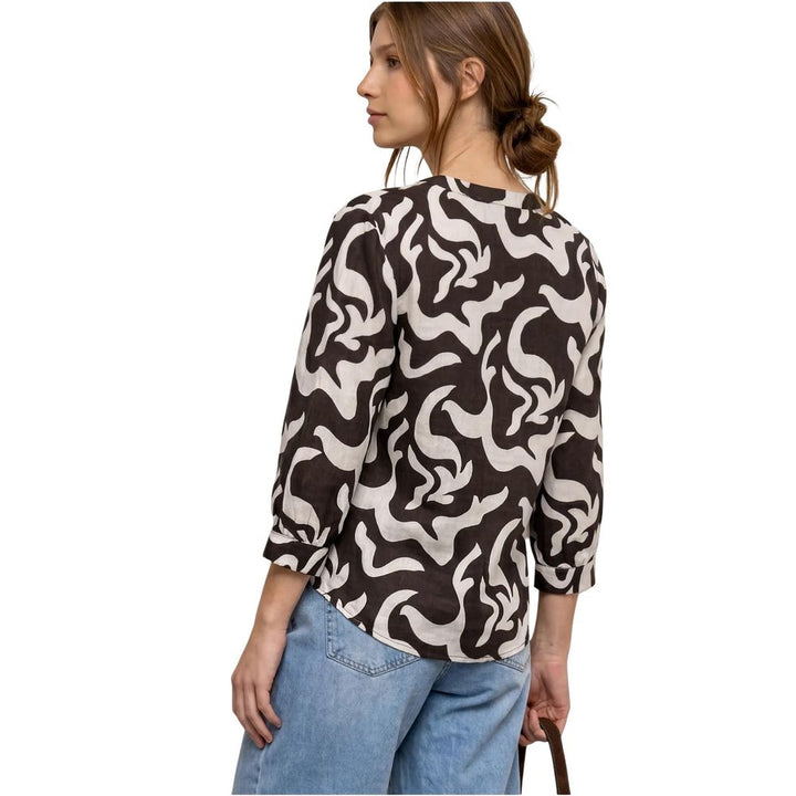 Street One Brown Linen Blouse