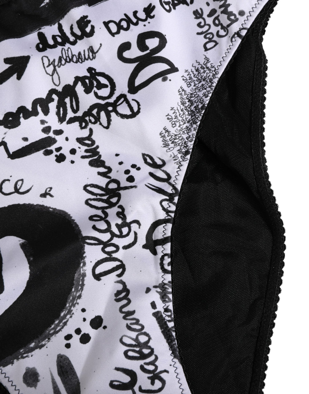 Dolce & Gabbana Black White Graphic Logo High Brief Underwear