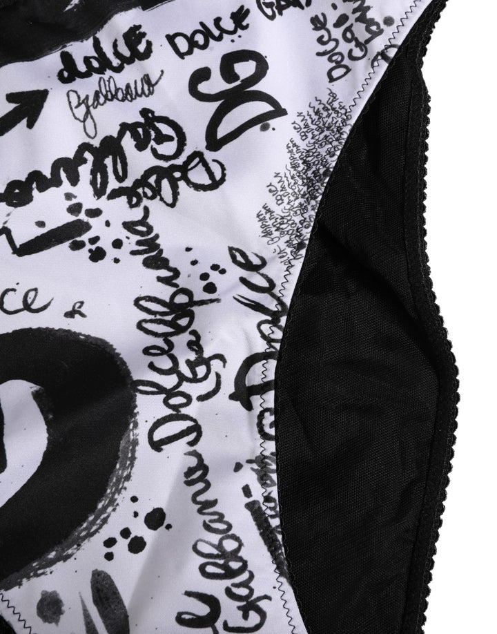 Dolce & Gabbana Black White Graphic Logo High Brief Underwear