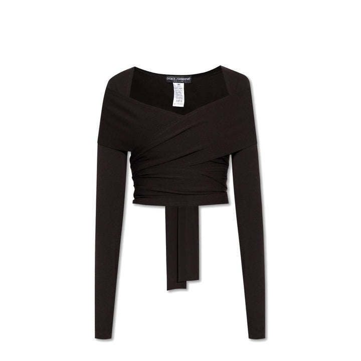 Dolce & Gabbana Black Elastane Tank Tops