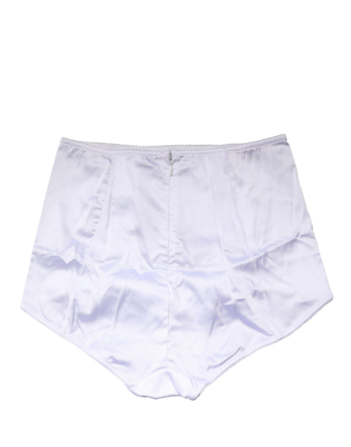 Dolce & Gabbana White Silk Blend High Waist Girdle Panty Underwear