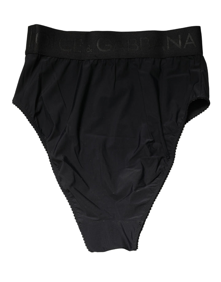 Dolce & Gabbana Black Logo Waistband High Brief Underwear
