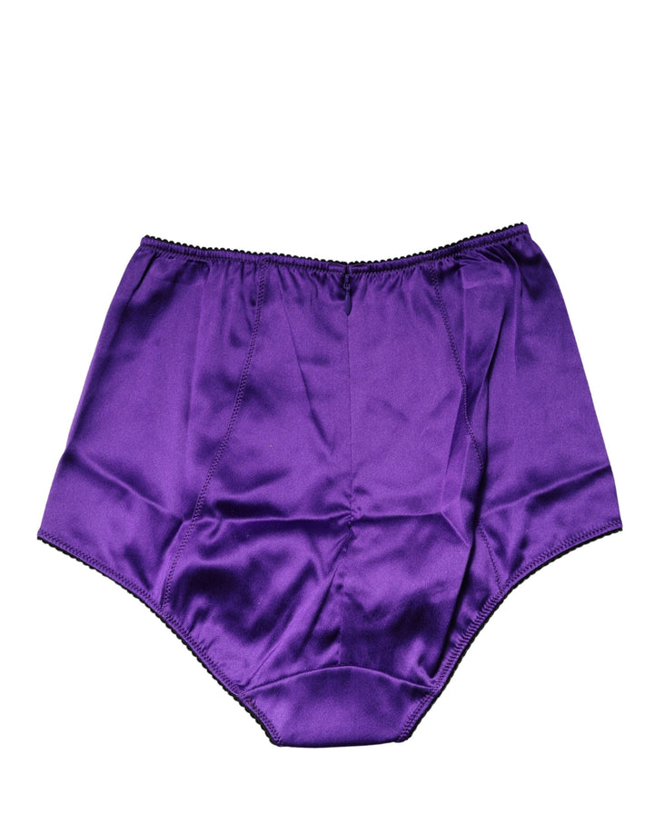 Dolce & Gabbana Purple Silk Blend High Waist Girdle Panty Underwear