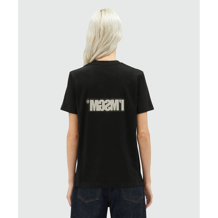MSGM Black Cotton T-Shirt