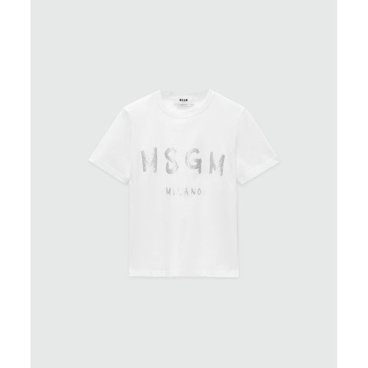 MSGM White Cotton T-Shirt