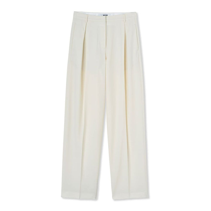 MSGM White Wool Casual Pants