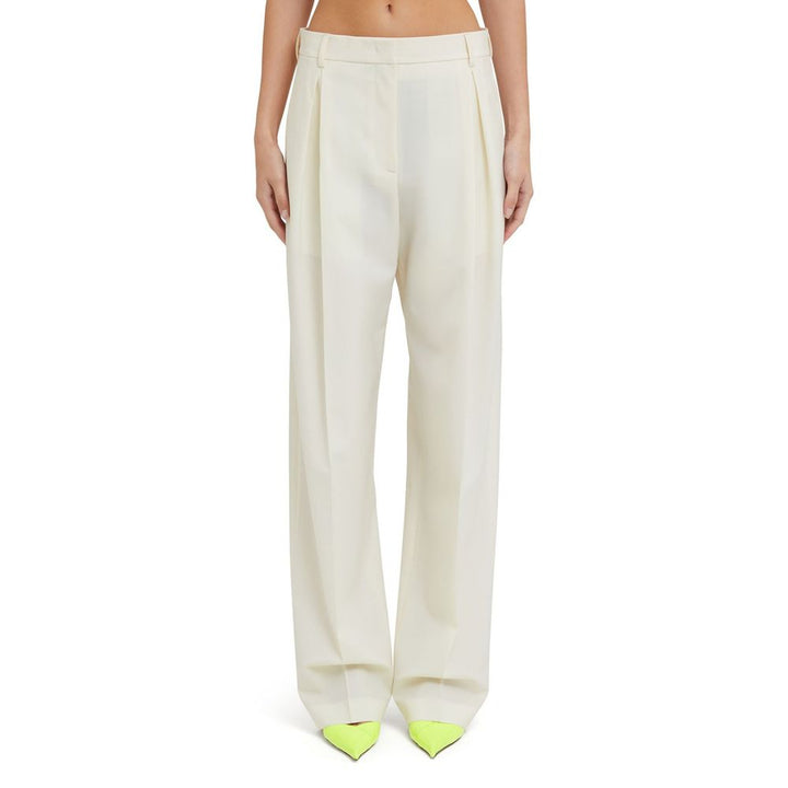 MSGM White Wool Casual Pants