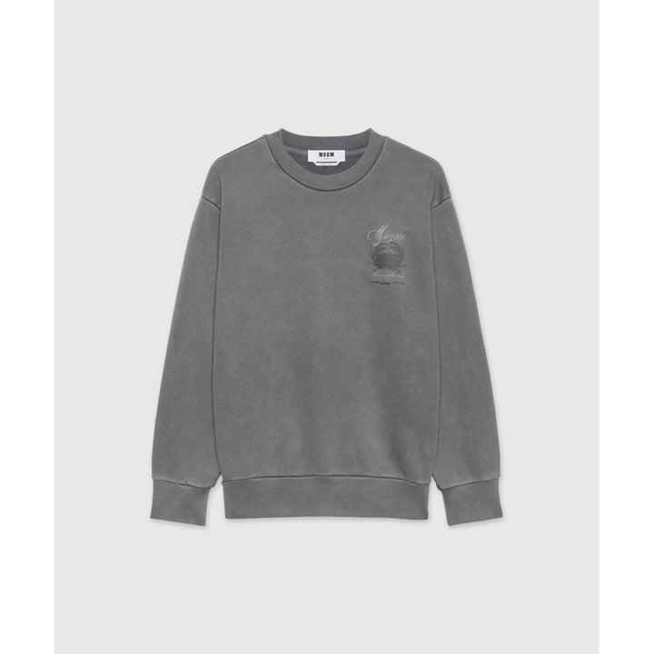 MSGM Gray Cotton Sweatshirt