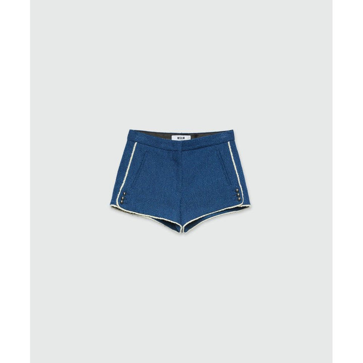 MSGM Blue Cotton Bermuda Shorts