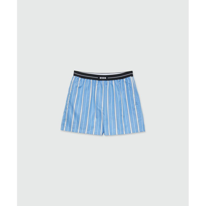 MSGM Blue Cotton Bermuda Shorts