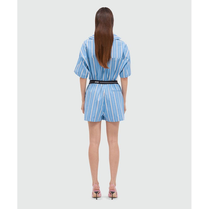 MSGM Blue Cotton Bermuda Shorts