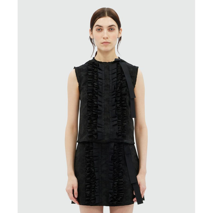 MSGM Black Polyester Tank Tops