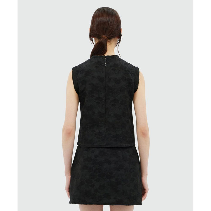 MSGM Black Polyester Tank Tops