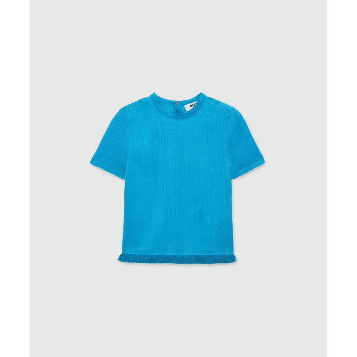 MSGM Turquoise Polyester Blouse