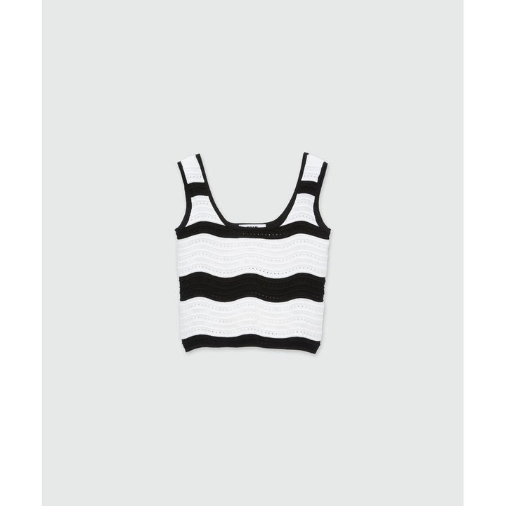 MSGM Black Viscose Tank Tops