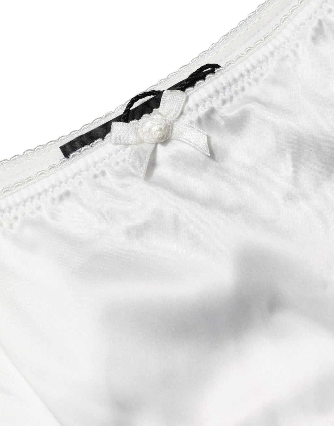 Dolce & Gabbana White Silk Stretch Mid Waist Brief Panty Underwear