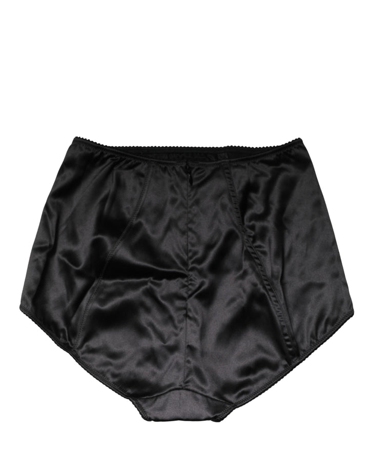 Dolce & Gabbana Black Silk Blend High Waist Girdle Panty Underwear