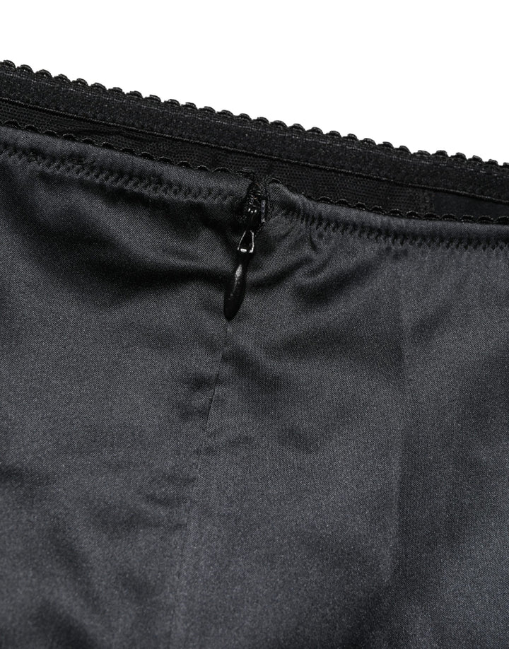 Dolce & Gabbana Black Silk Blend High Waist Girdle Panty Underwear