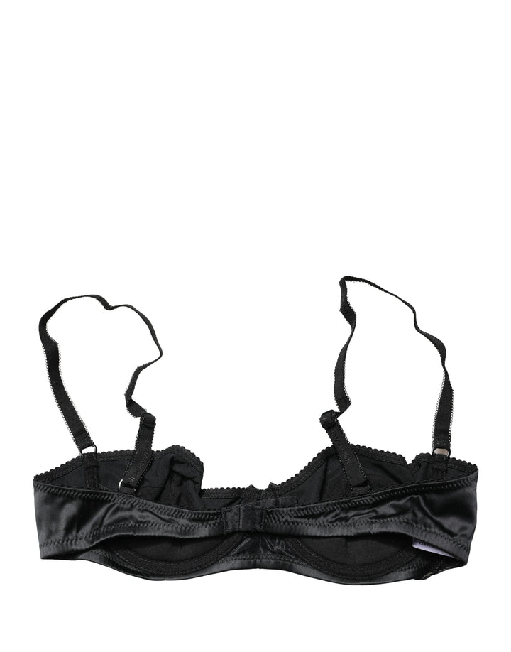 Dolce & Gabbana Black Semi-Pad Underwire Balconette Bra Underwear