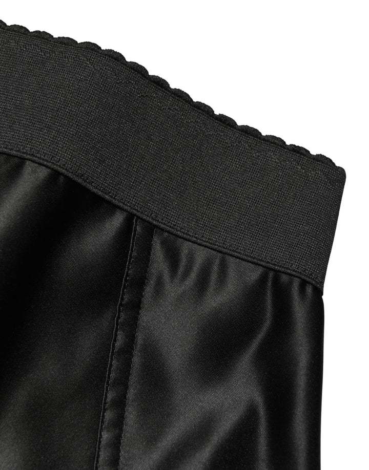 Dolce & Gabbana Black Silk Blend High Waist Girdle Panty Underwear