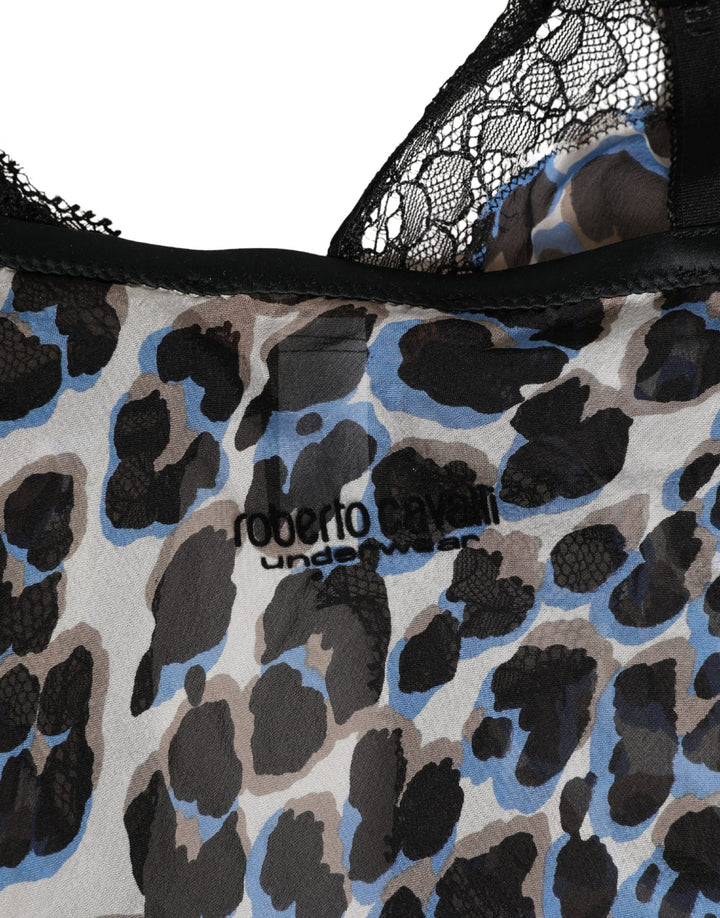 Roberto Cavalli Multicolor Leopard Babydoll Chemise Underwear