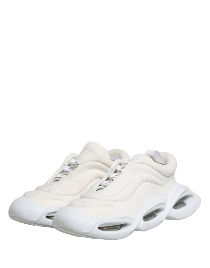 Dolce & Gabbana White Slip On Wave Low Top Sneakers Shoes