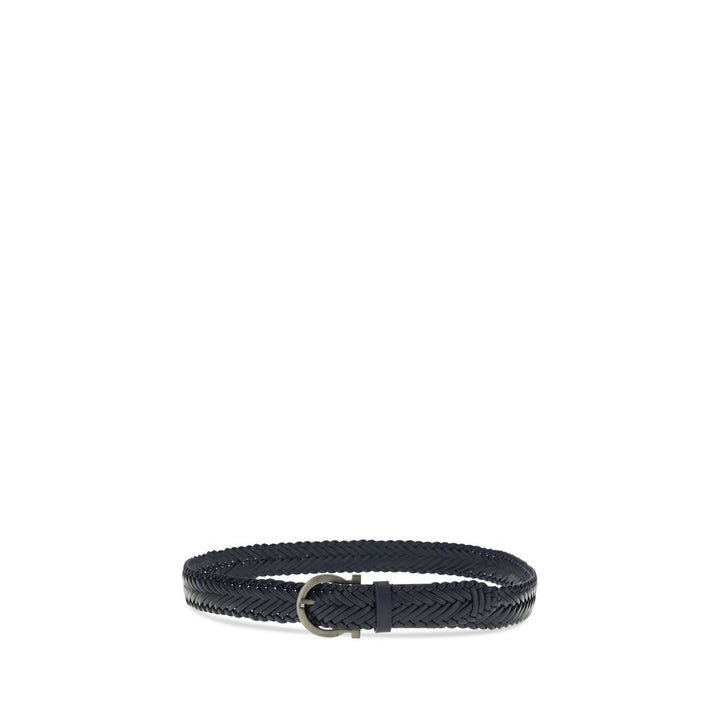 Ferragamo Blue Calf Leather Bos Taurus Belt