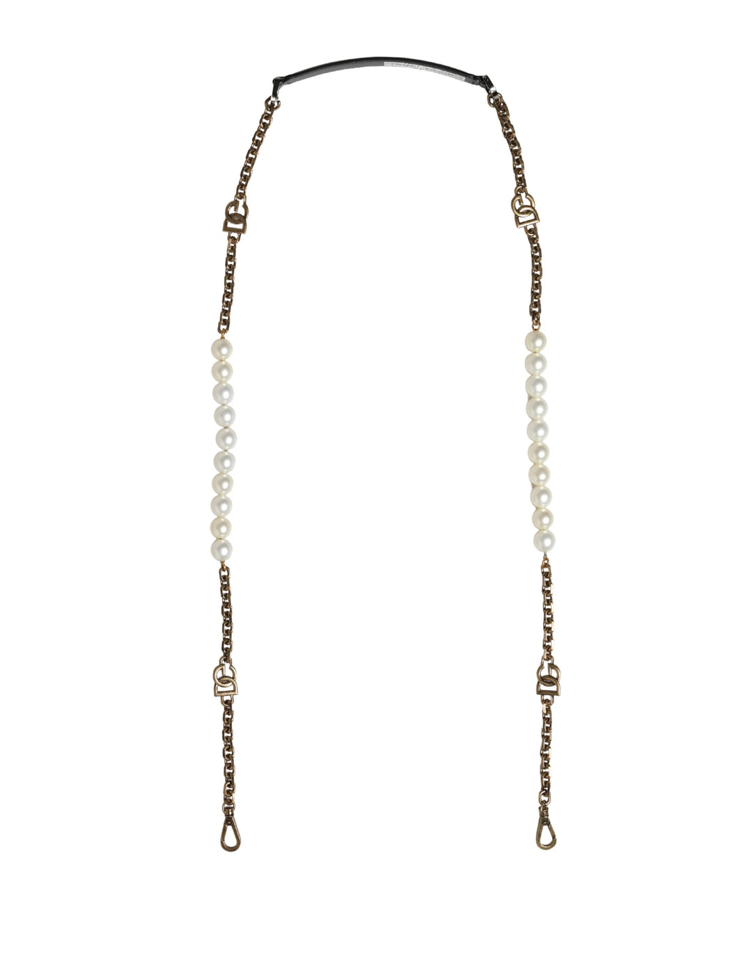 Dolce & Gabbana Black Leather Gold Chain Bag Accessory Shoulder Strap