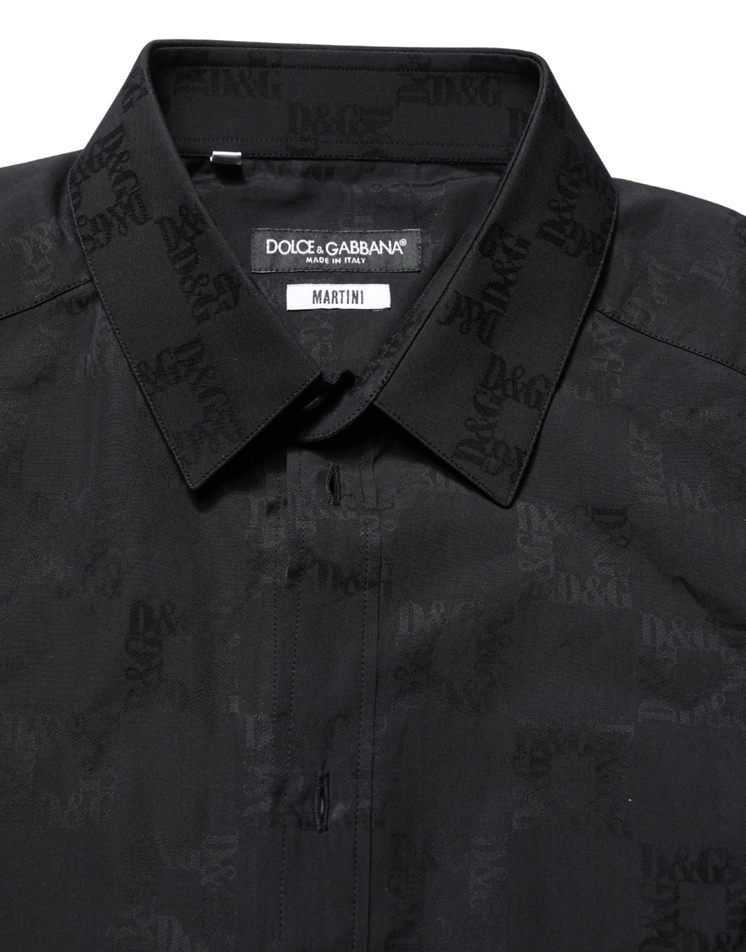Dolce & Gabbana Black MARTINI Cotton Slim Dress Formal Shirt