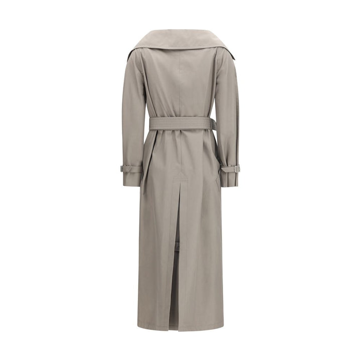 Max Mara Gray Cotton Trench Coat