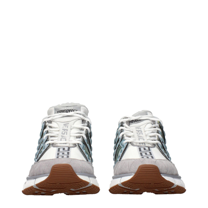 Versace Gray Fabric Athletic Sneakers