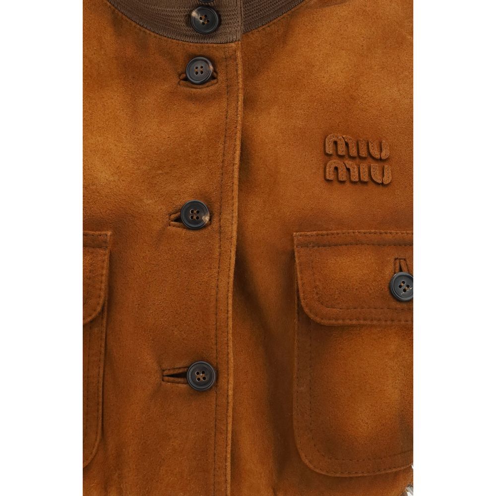 Miu Miu Brown Lamb Leather Clothing