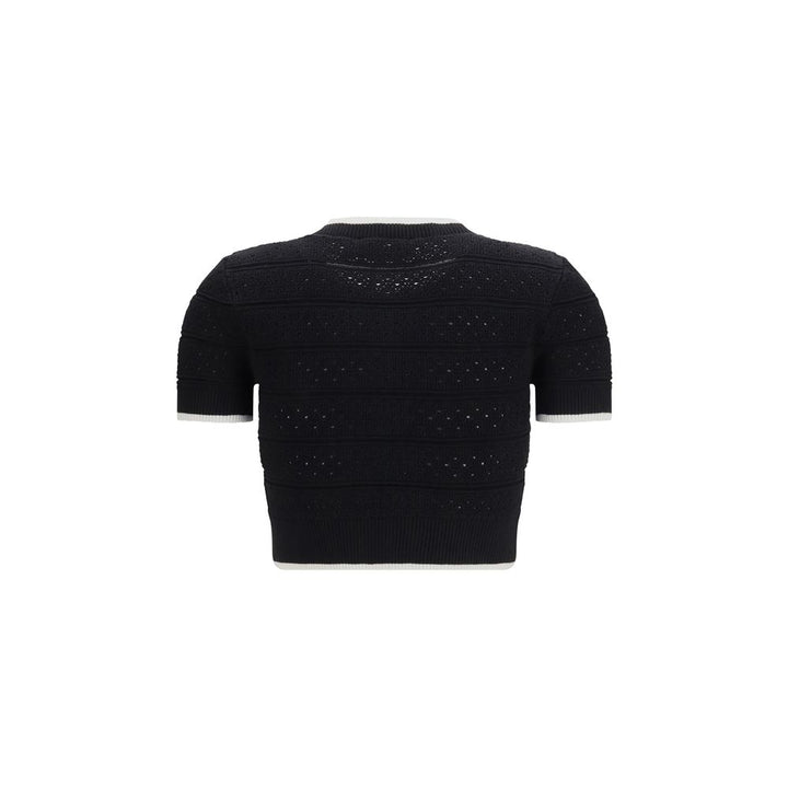 Self-Portrait Black Cotton Blouse