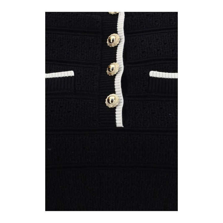 Self-Portrait Black Cotton Blouse
